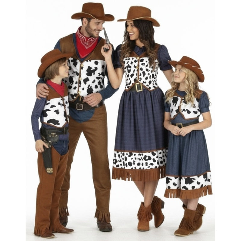 Gruppo Cowboys con stampa di mucca