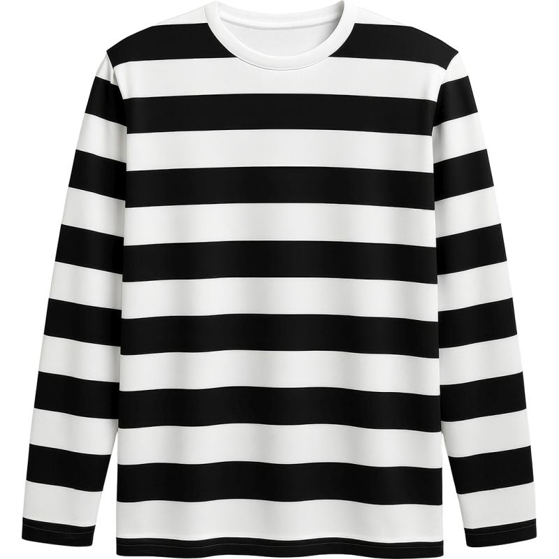 Camiseta de disfraz de Rayas blancas y negras para hombre Detalle