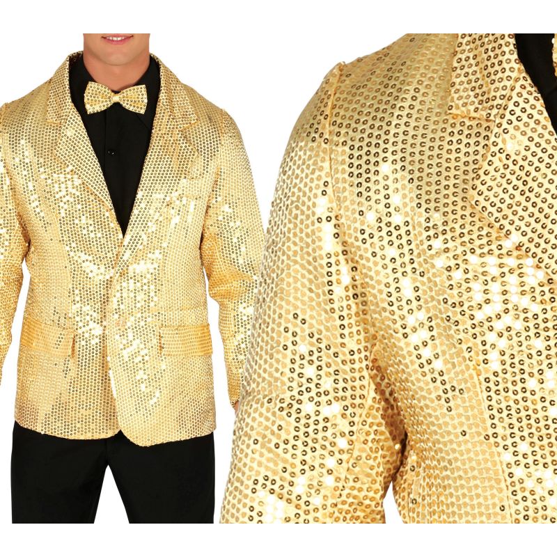 Chaqueta Lentejuelas Oro para Hombre Detalle