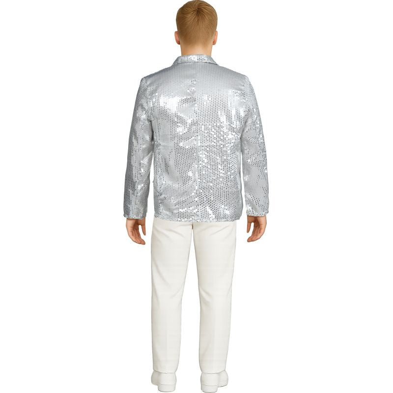 Chaqueta Lentejuelas Plata para Hombre Espalda