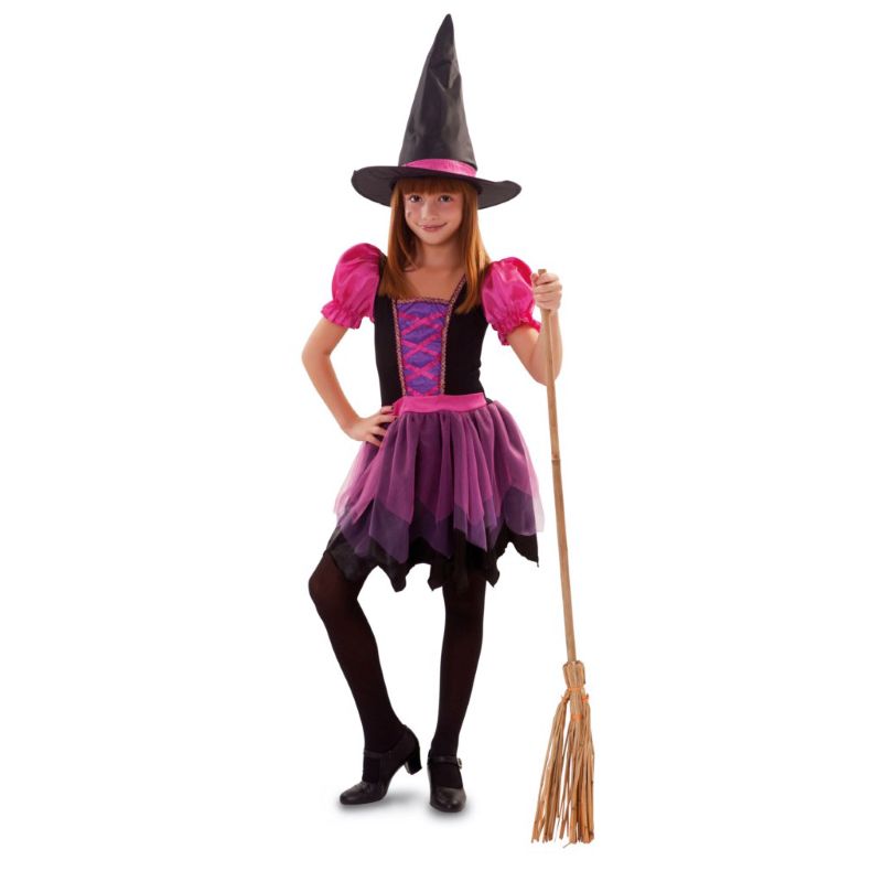 Disfraz de Bruja Violet para niña Bis