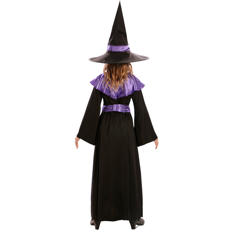 Disfraz de Bruja elegante púrpura para niña Espalda