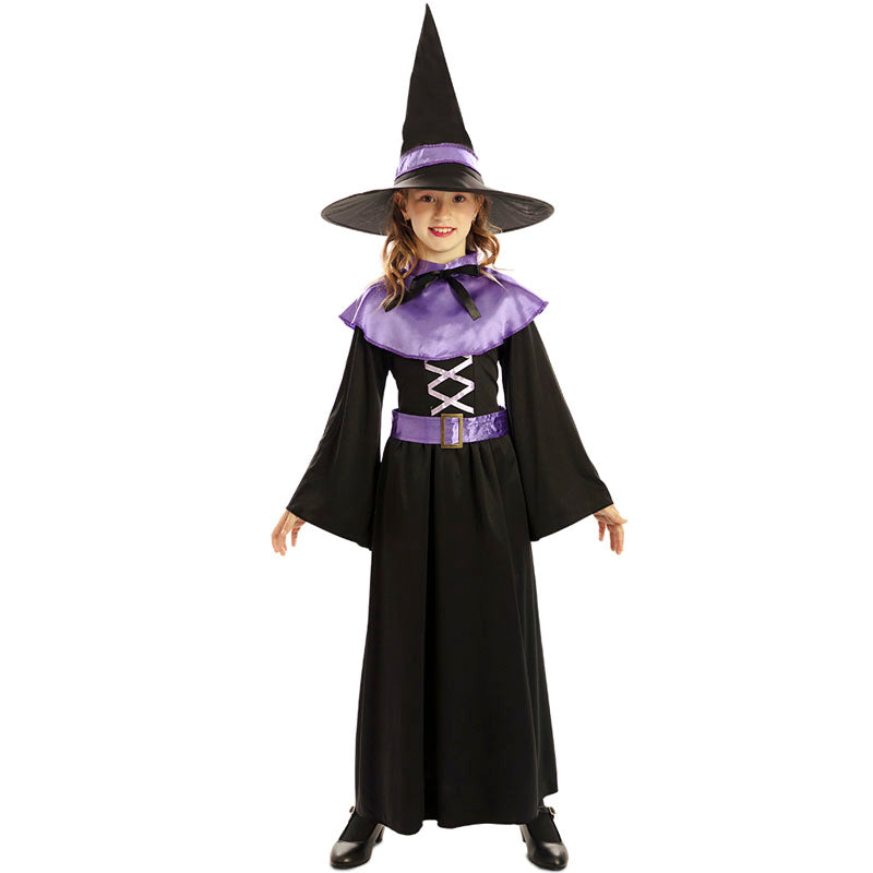 Disfraz de Bruja elegante púrpura para niña