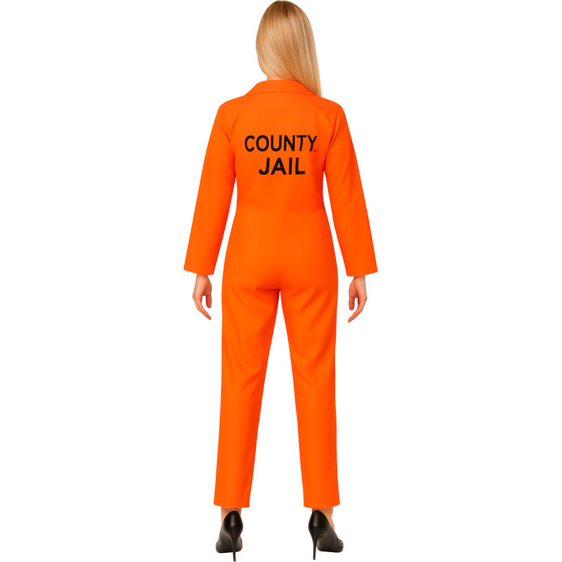 Disfraz de Convicta naranja para mujer Espalda