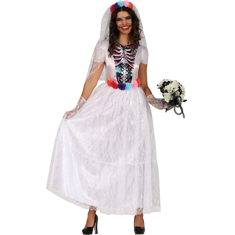 Disfraz de Novia Esqueleto Catrina para mujer