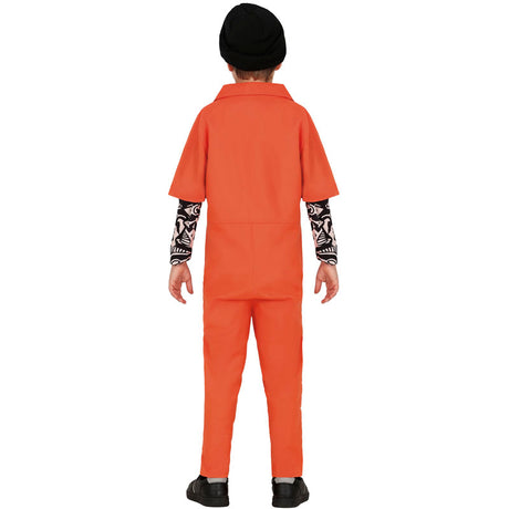 Disfraz de Preso Guantánamo tatuado para niño Espalda