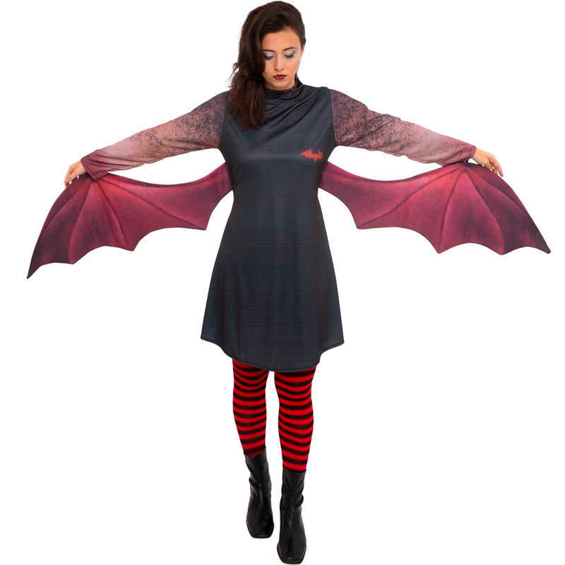 Disfraz de Vampiresa con alas para mujer delante