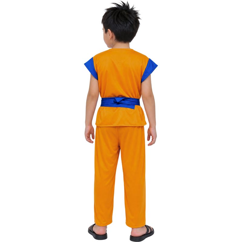 Disfraz de Guerrero Manga Naranja para niño Espalda