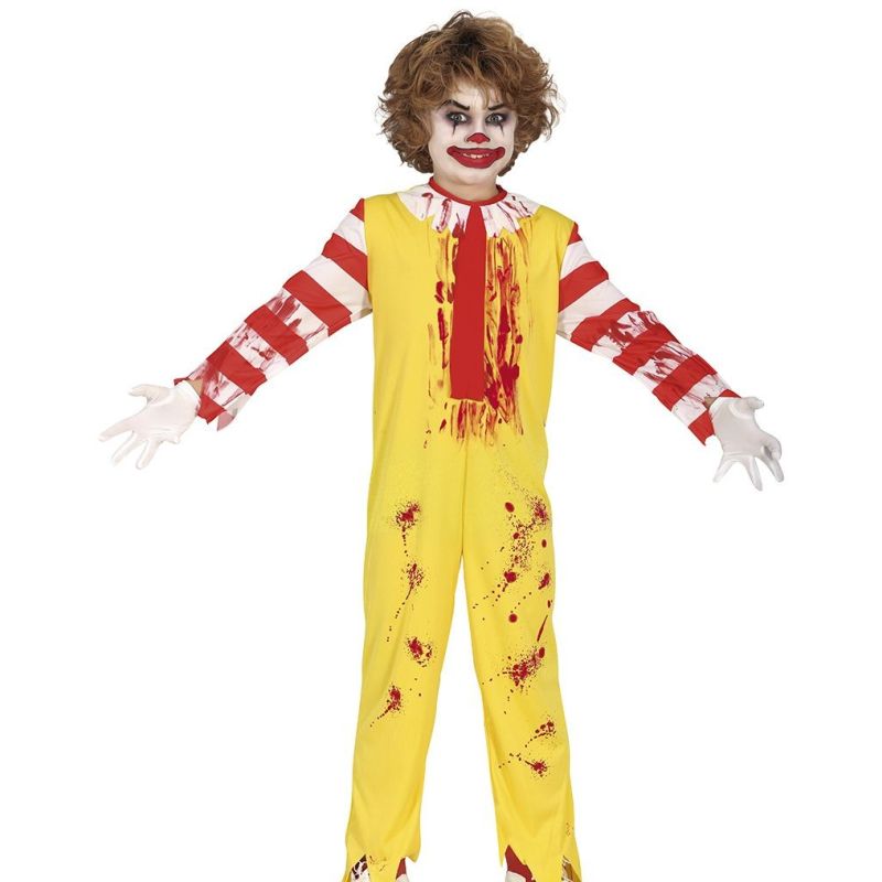 Disfraz de Payaso Macabro Hamburguesería para niño