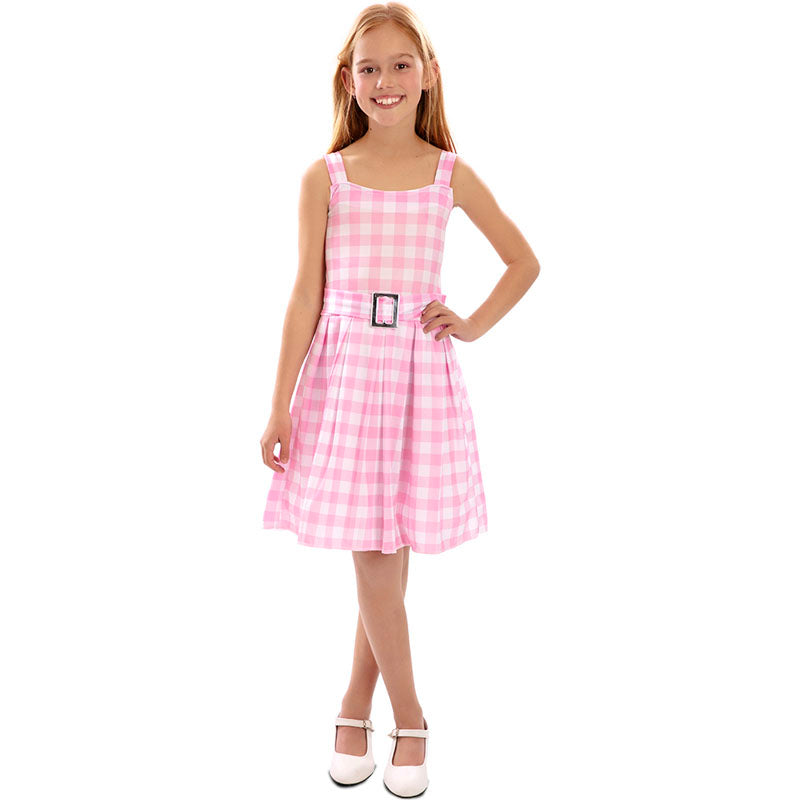 Disfraz de Barbie a cuadros para niña