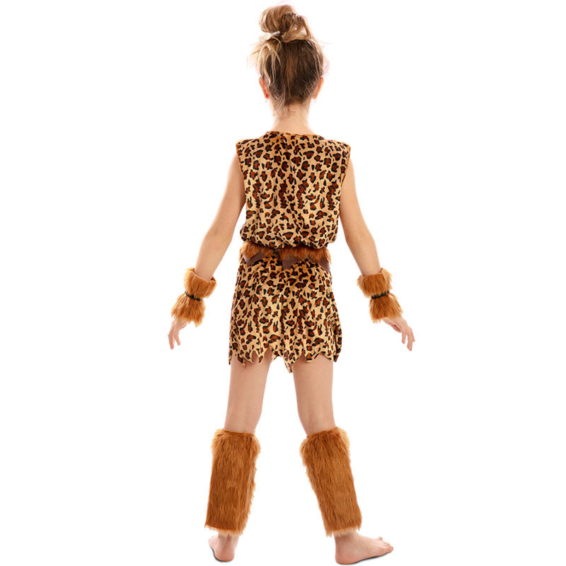 Disfraz de Cavernícola Neandertal para niña Espalda