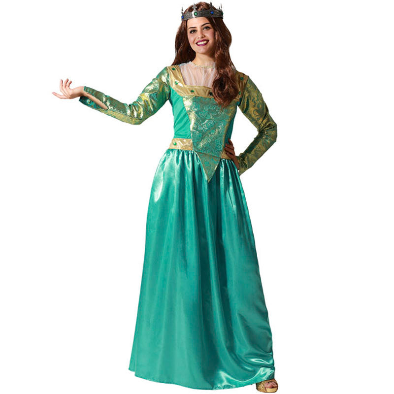 Disfraz para mujer de Dama medieval turquesa