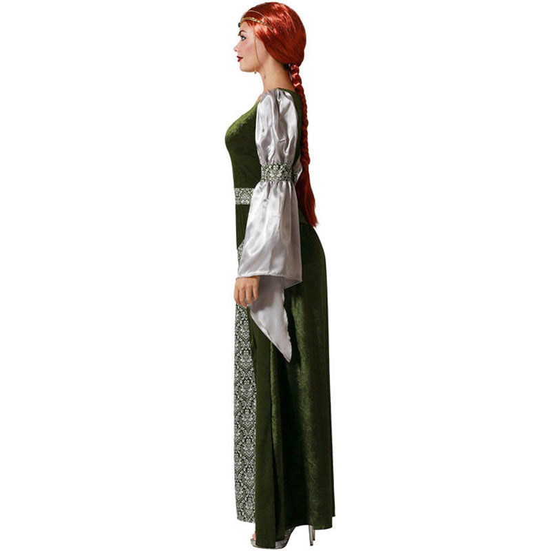 Disfraz para mujer de Dama medieval verde Perfil