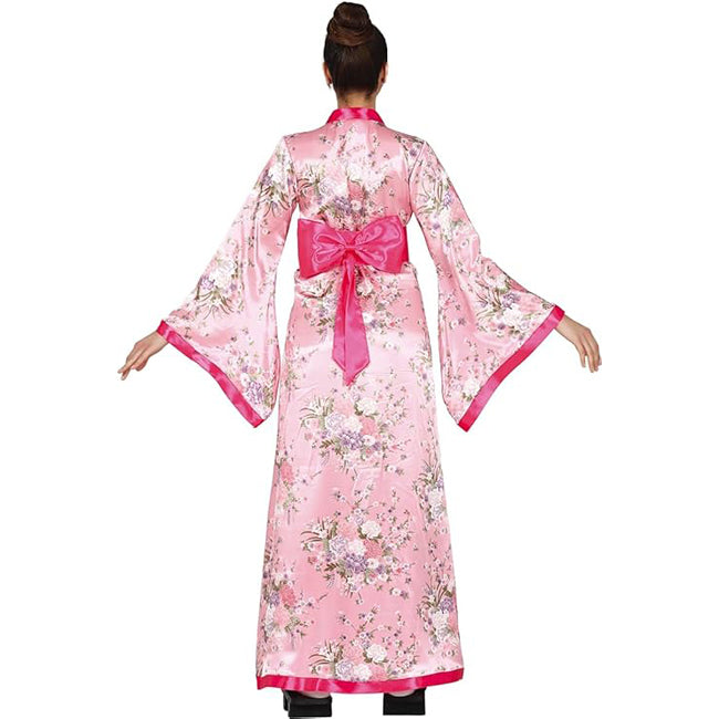 Disfraz Kimono Japonés Rosa para mujer Espalda