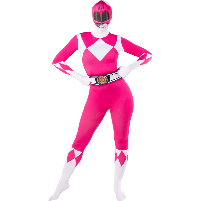 Disfraz de Power Ranger rosa segunda piel para mujer