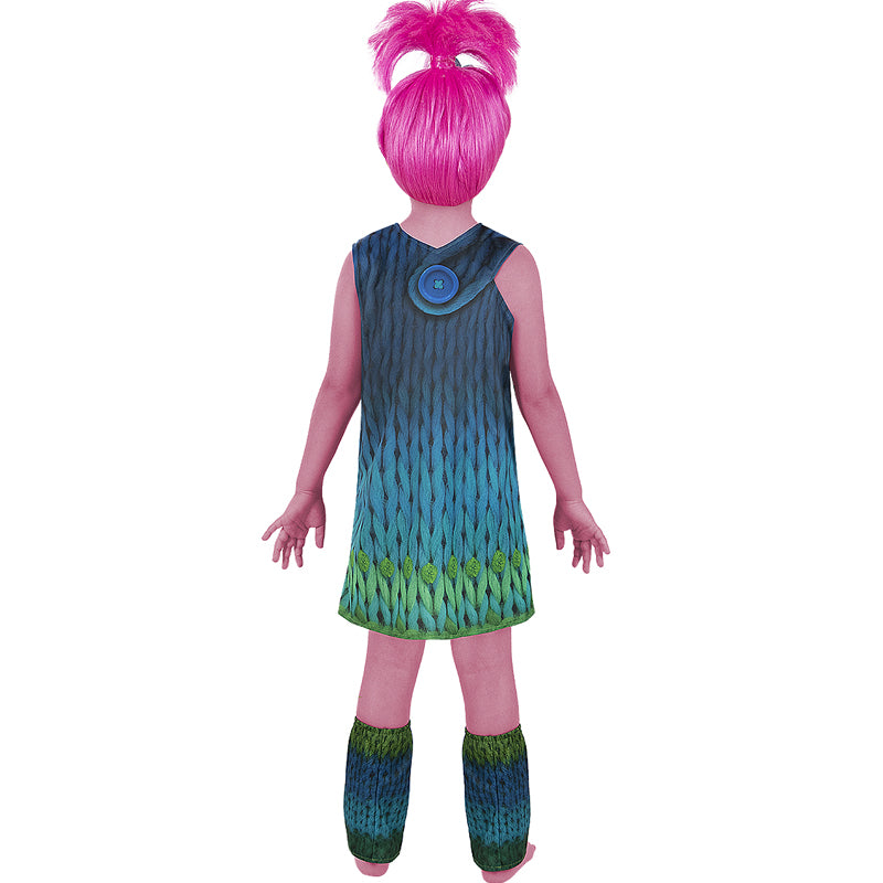 Disfraz de Poppy de los Trolls para niña Espalda