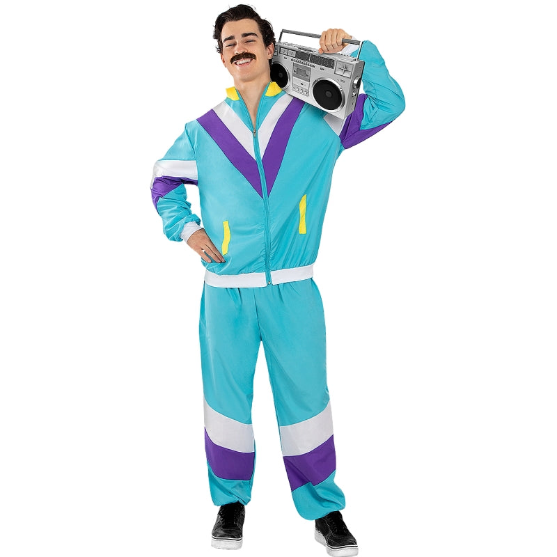 Disfraz de Chándal Años 80 Azul adulto unisex