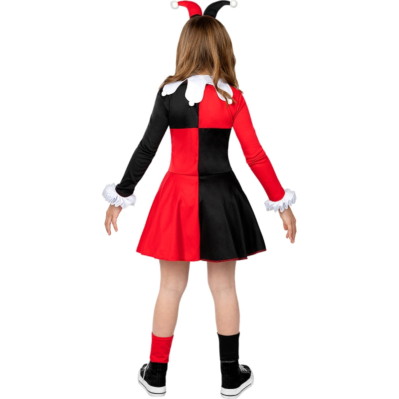 Disfraz de Harley Quinn de DC Comics para niña Espalda