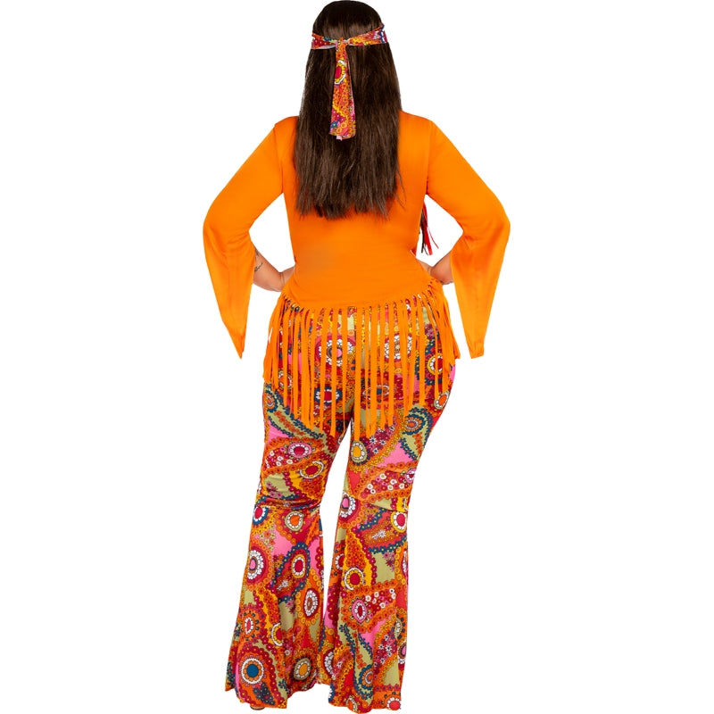 Disfraz de Hippie Good Vibes para mujer Espalda