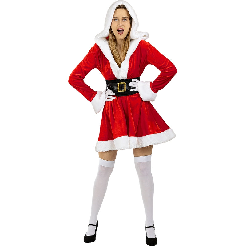 Disfraz de Mamá Noel con capucha para mujer Detalle