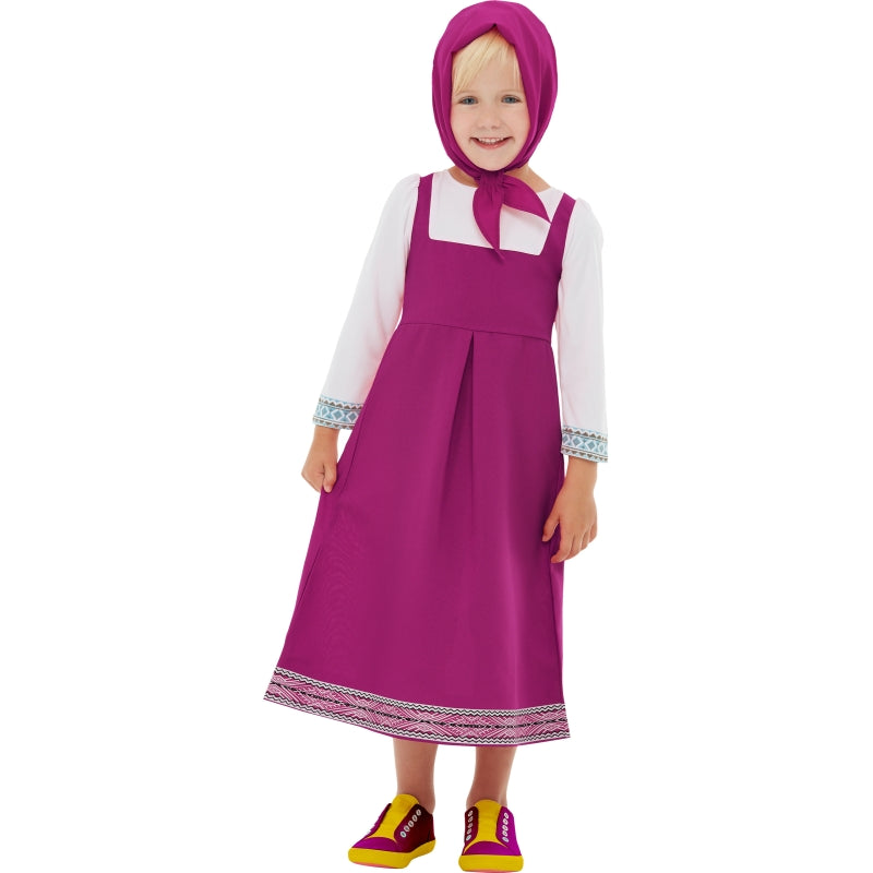 Disfraz de Masha dibujos Masha y el Oso para niña Detalle