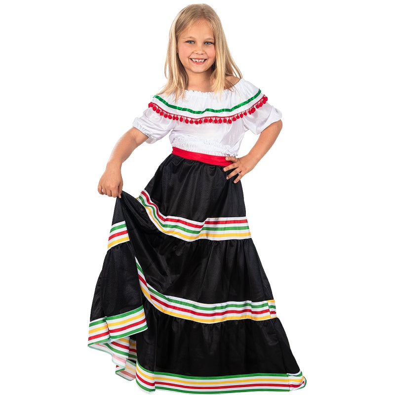 Disfraz de Mejicana de Lujo para niña