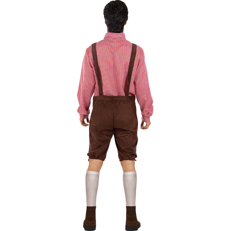 Disfraz de Alemán Fiesta Oktoberfest Rojo para hombre Espalda