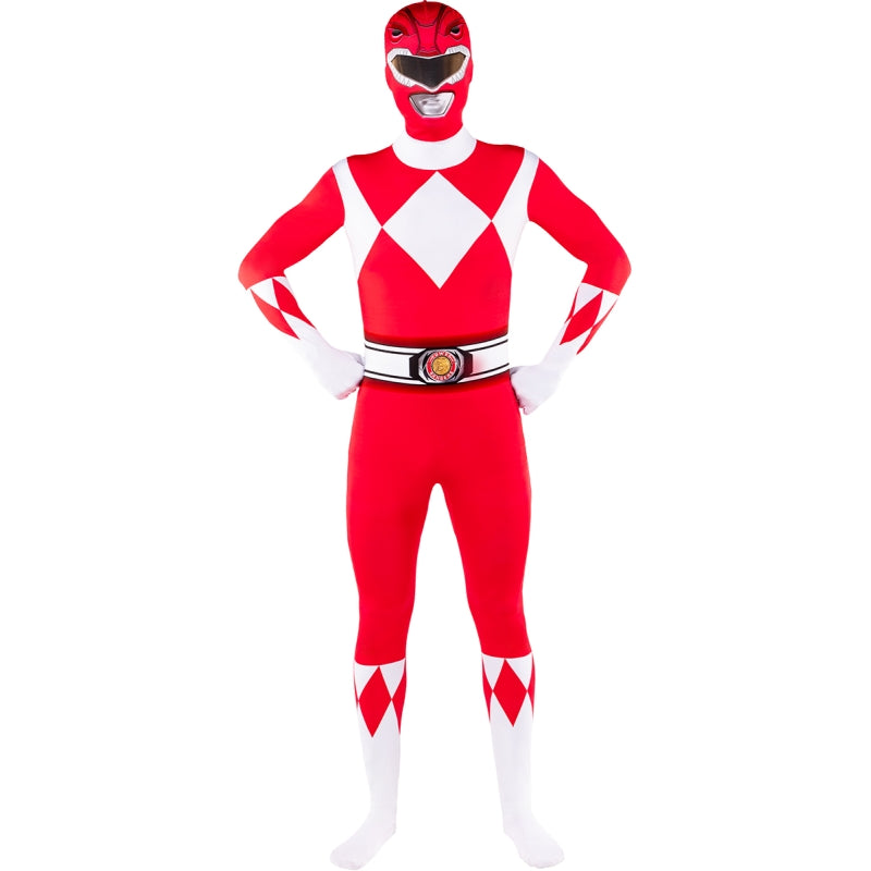 Disfraz de Power Ranger Rojo segunda piel adulto unisex Bis