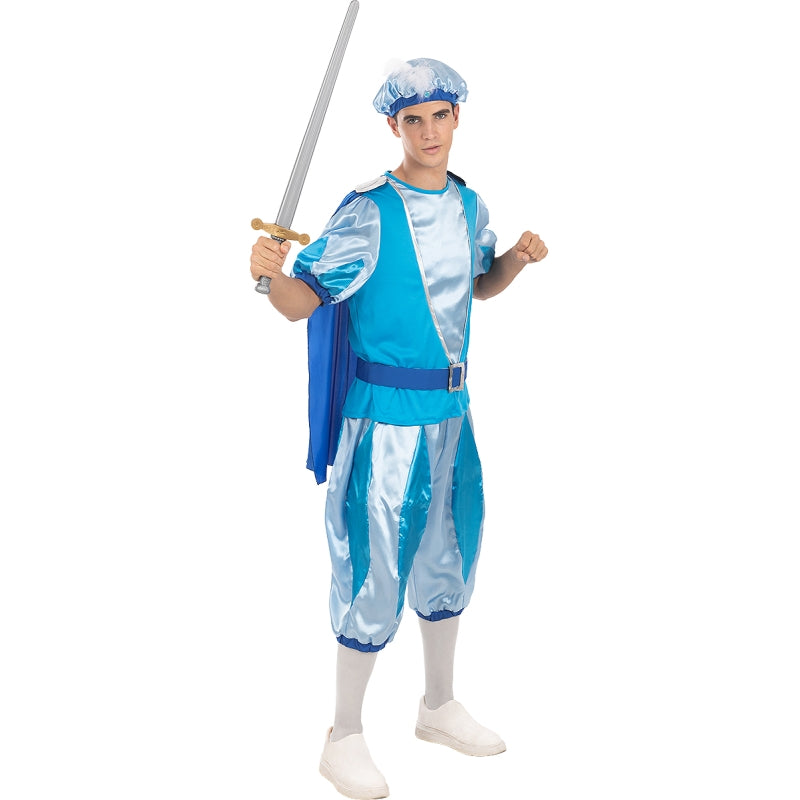 Disfraz de Principe Azul con Capa para hombre Bis