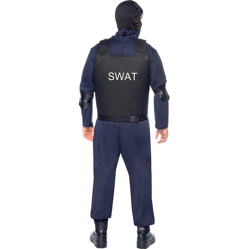 Disfraz de Policía de élite SWAT para hombre Espalda