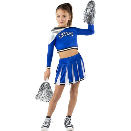 Disfraz de Animadora USA azul para niña