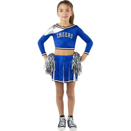 Disfraz de Animadora USA azul para niña Bis