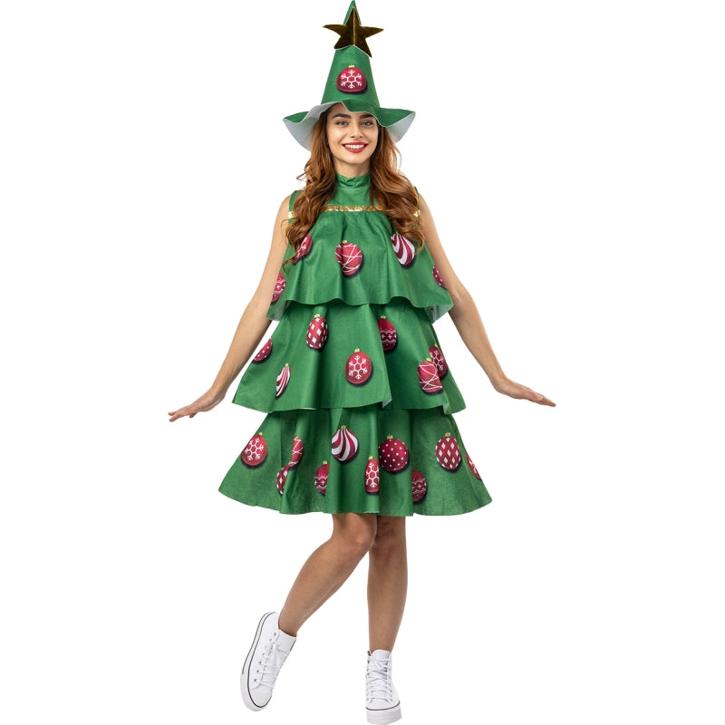 Disfraz de Árbol Típico de Navidad para mujer