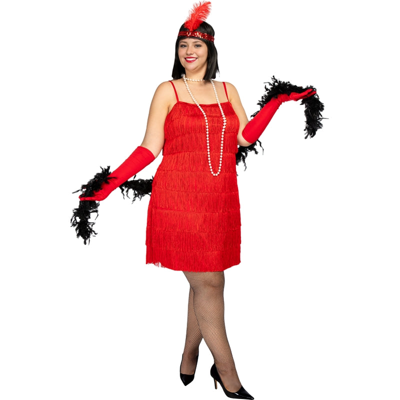 Disfraz de Charlestón rojo para mujer Bis Talla Grande