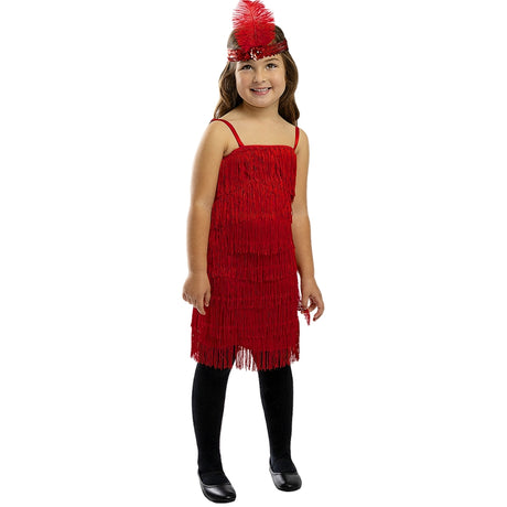 Disfraz de Charlestón Rojo para niña