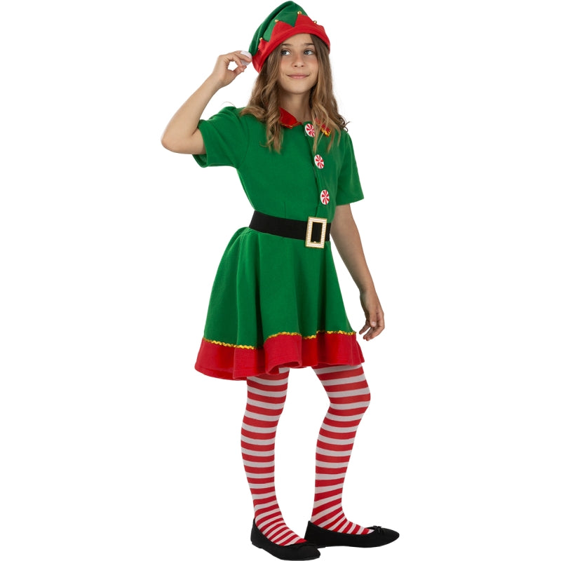 Disfraz de Elfa Navideña para niña Perfil