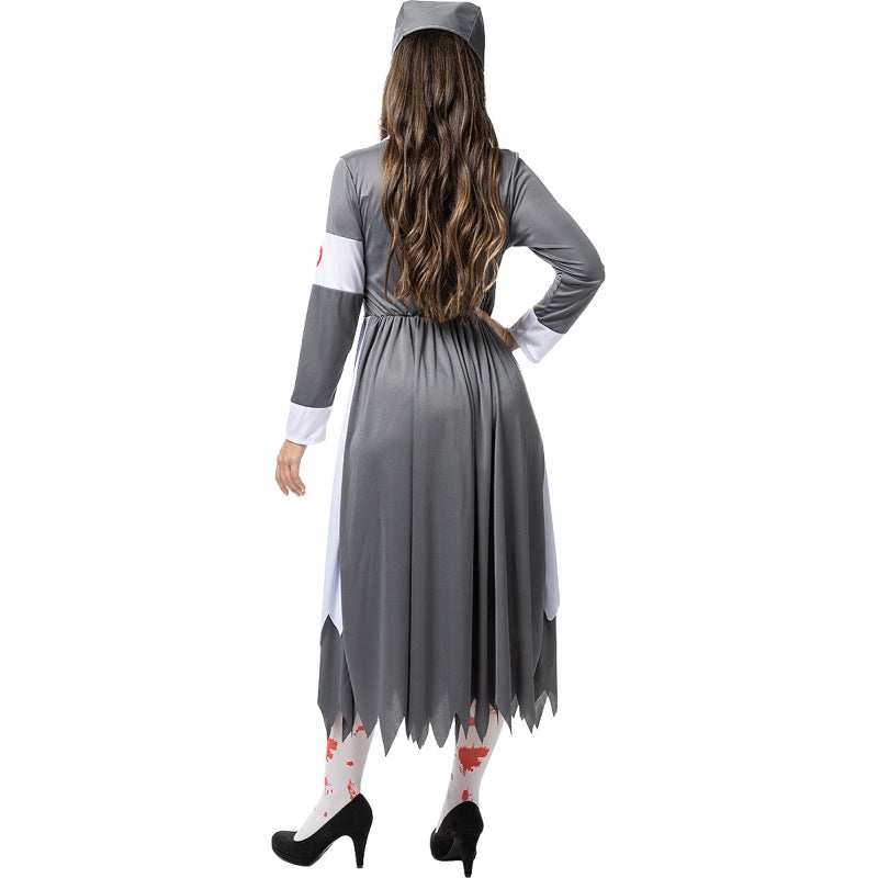 Disfraz de Enfermera Monja Zombie para mujer Espalda