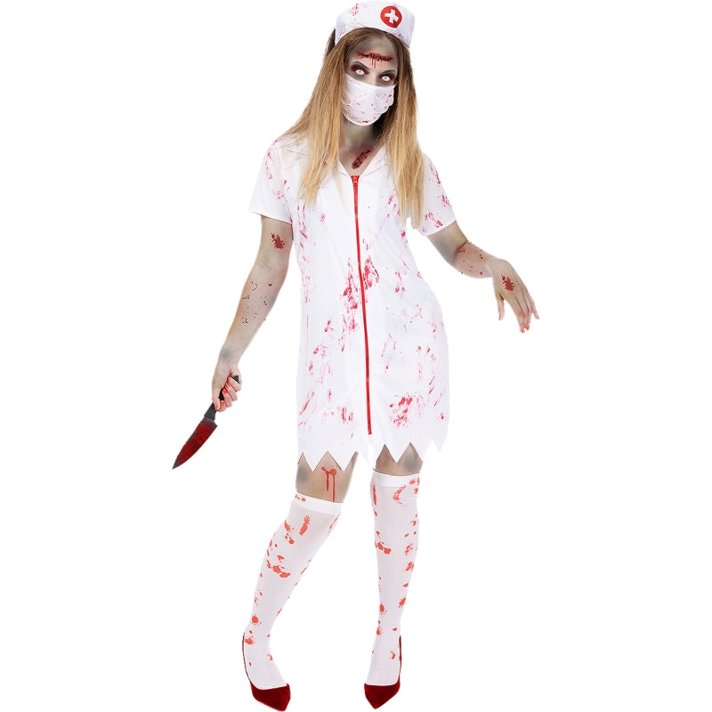 Disfraz de Enfermera Zombie Ensangrentada para mujer Bis