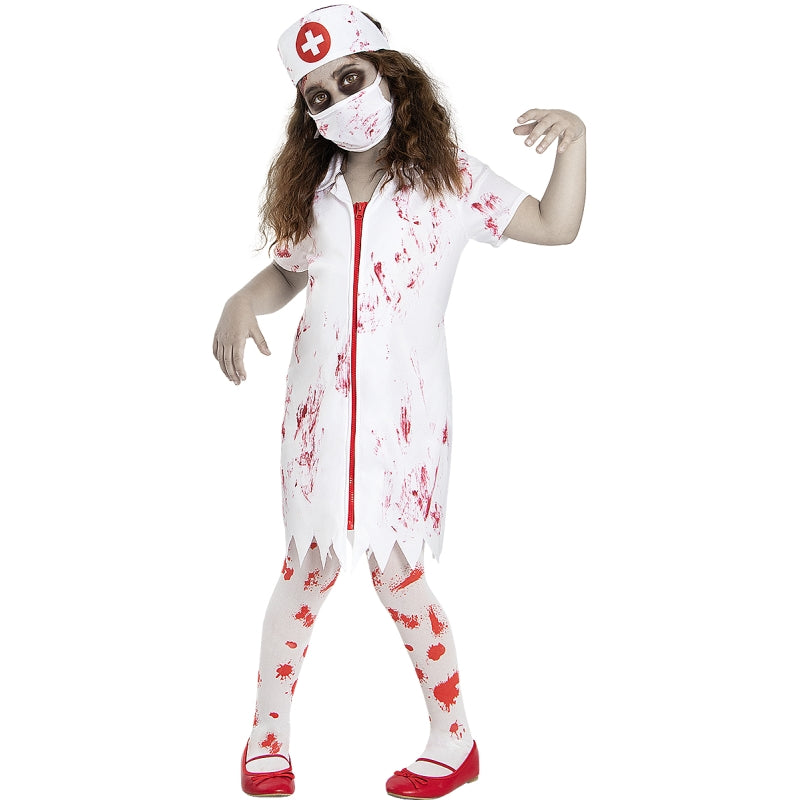 Disfraz de Doctora Zombie Sangrienta para niña