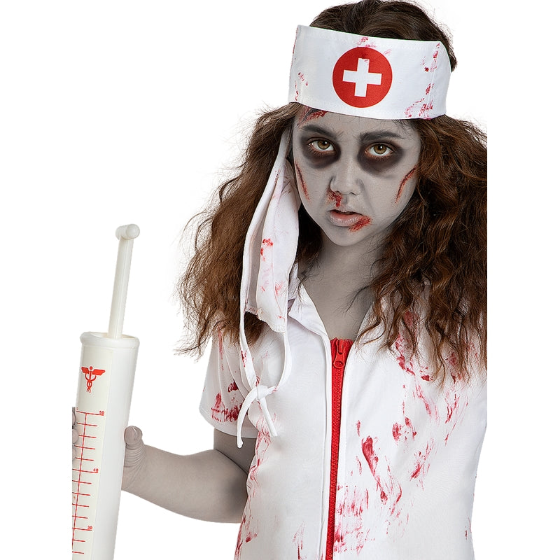 Disfraz de Doctora Zombie Sangrienta para niña Detalle