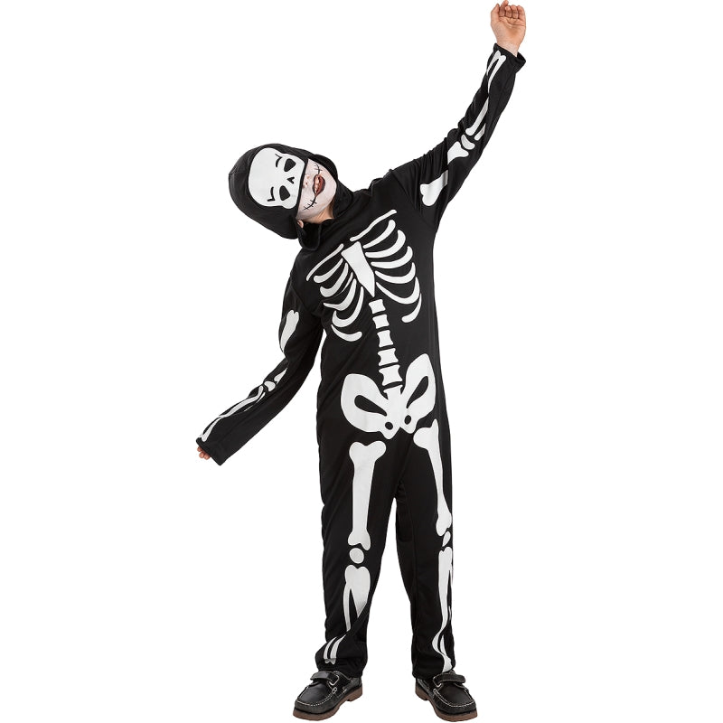 Disfraz de Esqueleto Negro Clásico para niño Bis