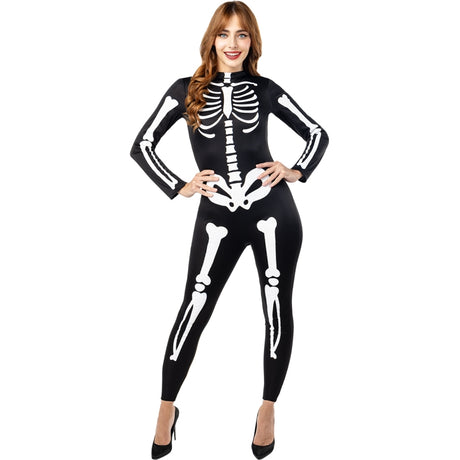 Disfraz de Esqueleto Silueta para mujer