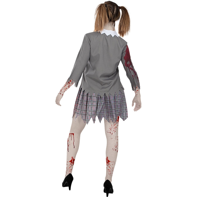 Disfraz de Colegiala Zombie para mujer Espalda
