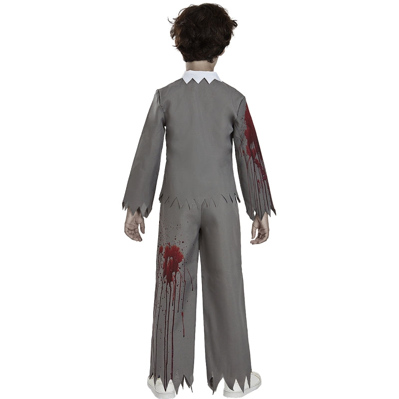 Disfraz de Estudiante Zombie Sangriento para niño Espalda