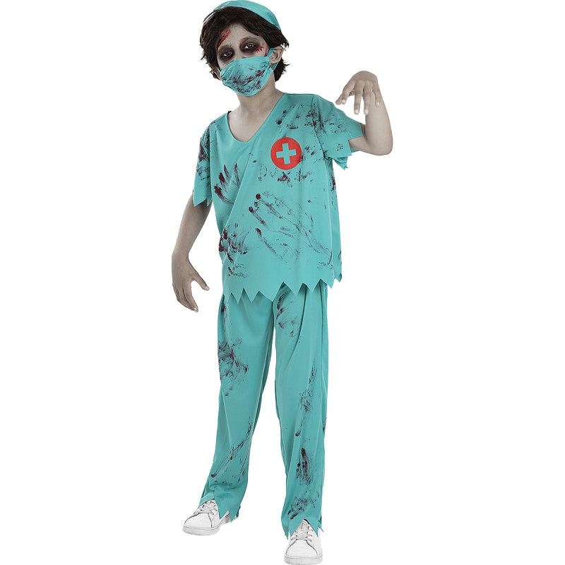 Disfraz de Doctor Zombie Sangriento para niño Bis