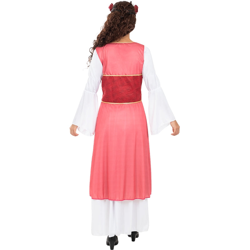 Disfraz de Princesa Medieval con Flores para mujer Espalda