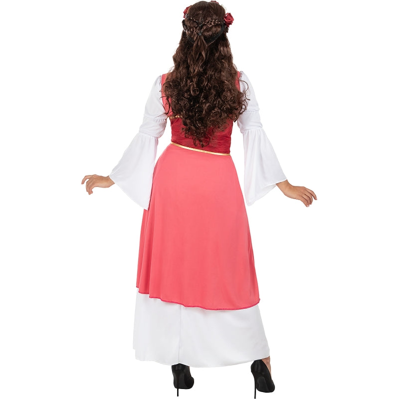 Disfraz de Princesa Medieval con Flores para mujer Espalda Talla Grande