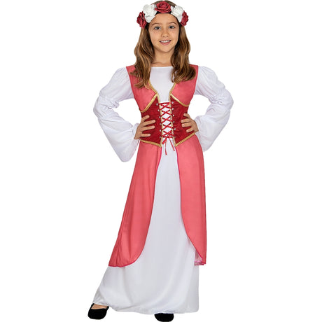 Disfraz de Princesa Medieval con Flores para niña Bis