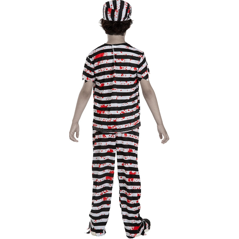 Disfraz de Prisionero Zombie Ensangrentado para niño Espalda