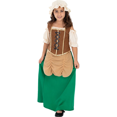 Disfraz de Tabernera Edad Media para niña Bis